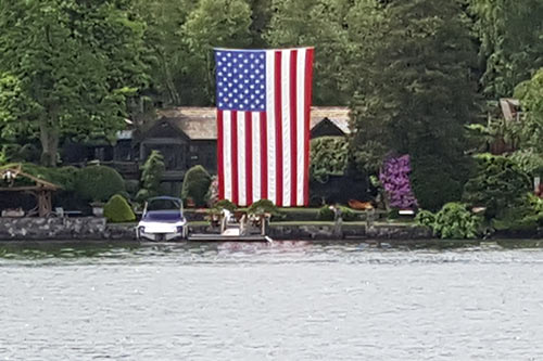 American Flag over Candlewood Lake